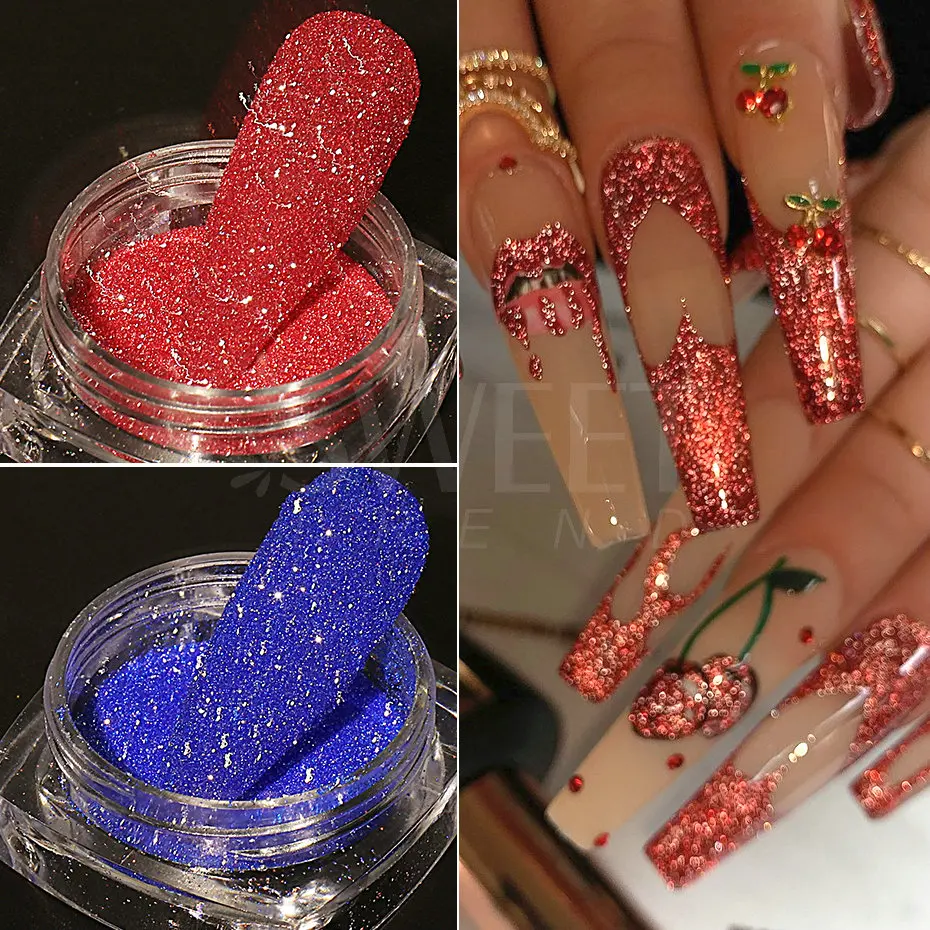 12 Colors Reflective Glitter Nail Powder for Manicure Decoration nail powder