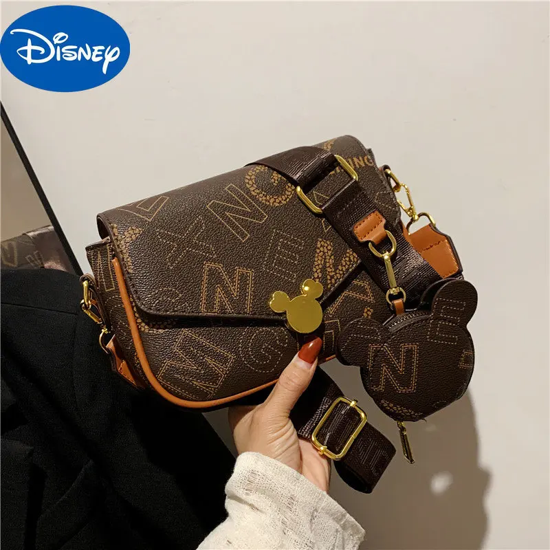 

MINISO Disney Mickey Print Bag Female Mini Bag Two-piece Coin Purse Flip Small Square Bag One Shoulder Messenger Bag Ladies Bag