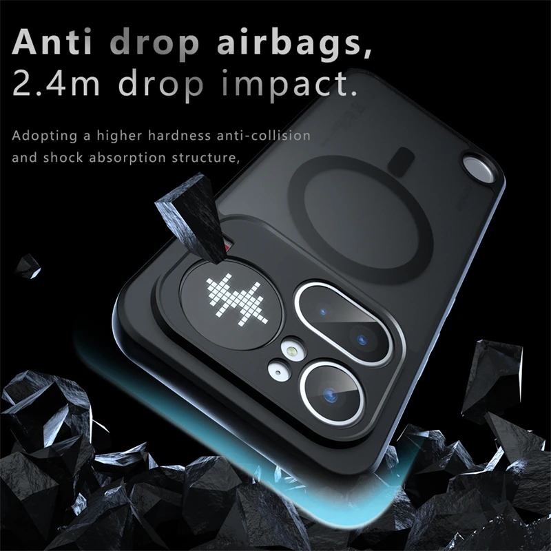 Magnetic Shockproof Matte Clear Hard Back Case with Acrylic Protective Shell
