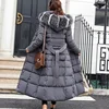 Long Down Cotton Parkas Coat Female New Winter Over Knee Loose Large Fur Collar Hooded Warm Thick Parkas Women  Padded Overcoat 1