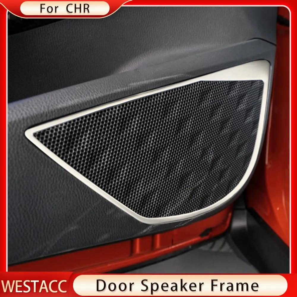 Steel Interior Speaker Decoration Cover Trim – For Toyota C-HR (CHR) 2018-2019