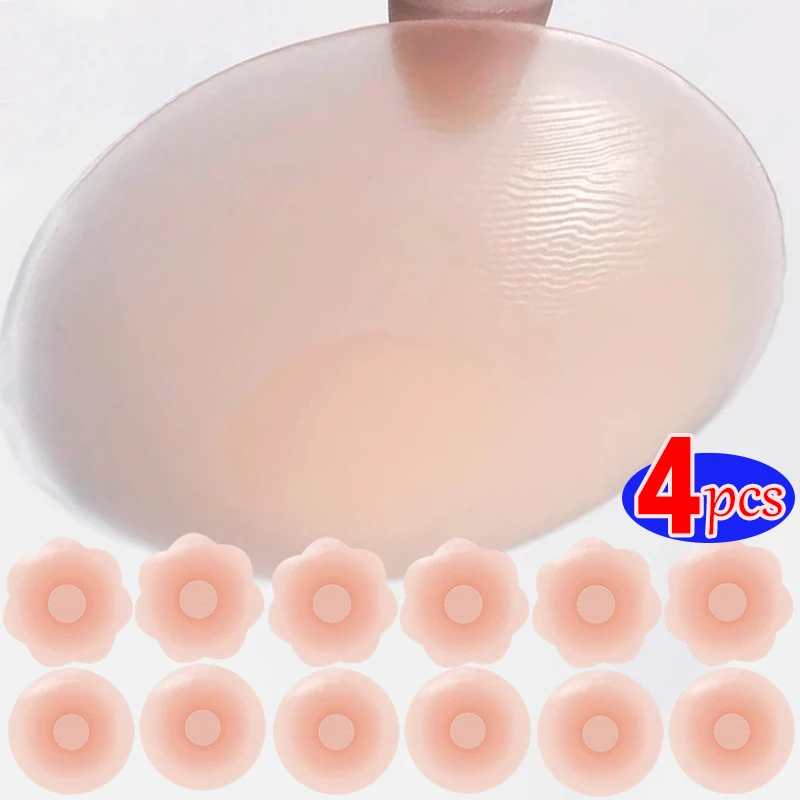 

2/4Pcs Silicone Nipple Cover Reusable Women Breast Petals Lift Invisible Pasties Bra Padding Stickers Patch Boob Pads Adhesive