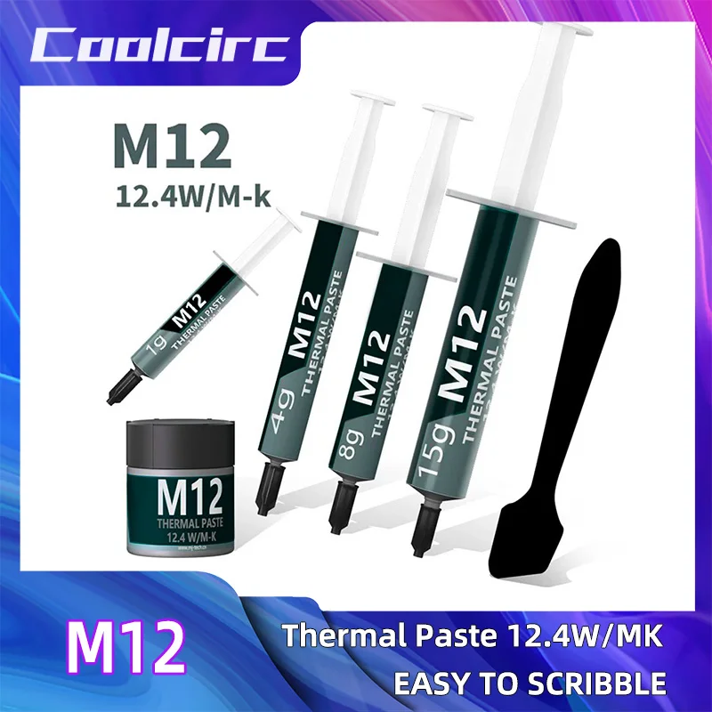 COOLCIRC Thermal Paste 12.4 W/MK 1/4/8/15/30g for Game PC PS5 CPU GPU Cooling thermal paste