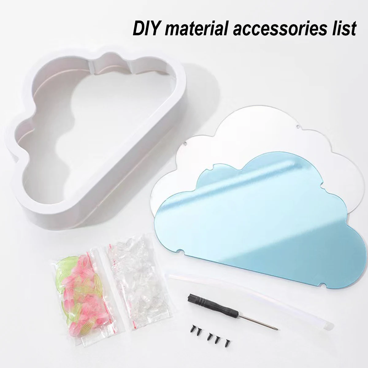 Creative Clouds Tulip Lamps LED Night Light Mirror Table Lamps DIY Bedroom Ornaments Decoration Mirror Table Lights Gifts 3