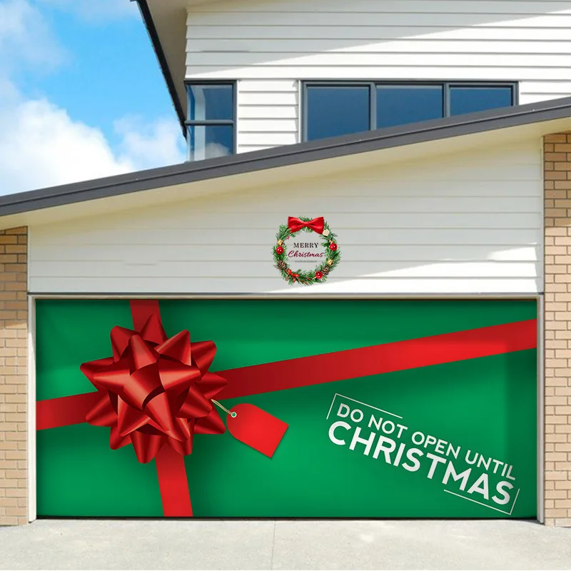 

Christmas Tapestry Outdoor Garage Door Background Decorative Cloth Holiday Personalized Party Wall Hanging Tapestries Tablecloth