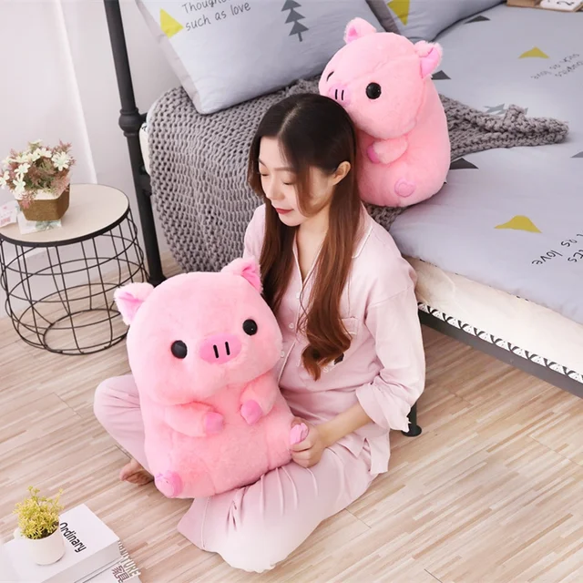 귀여움과 편안함의 완벽한 조화: 부드러운 카와이 핑크 돼지 봉제 베개