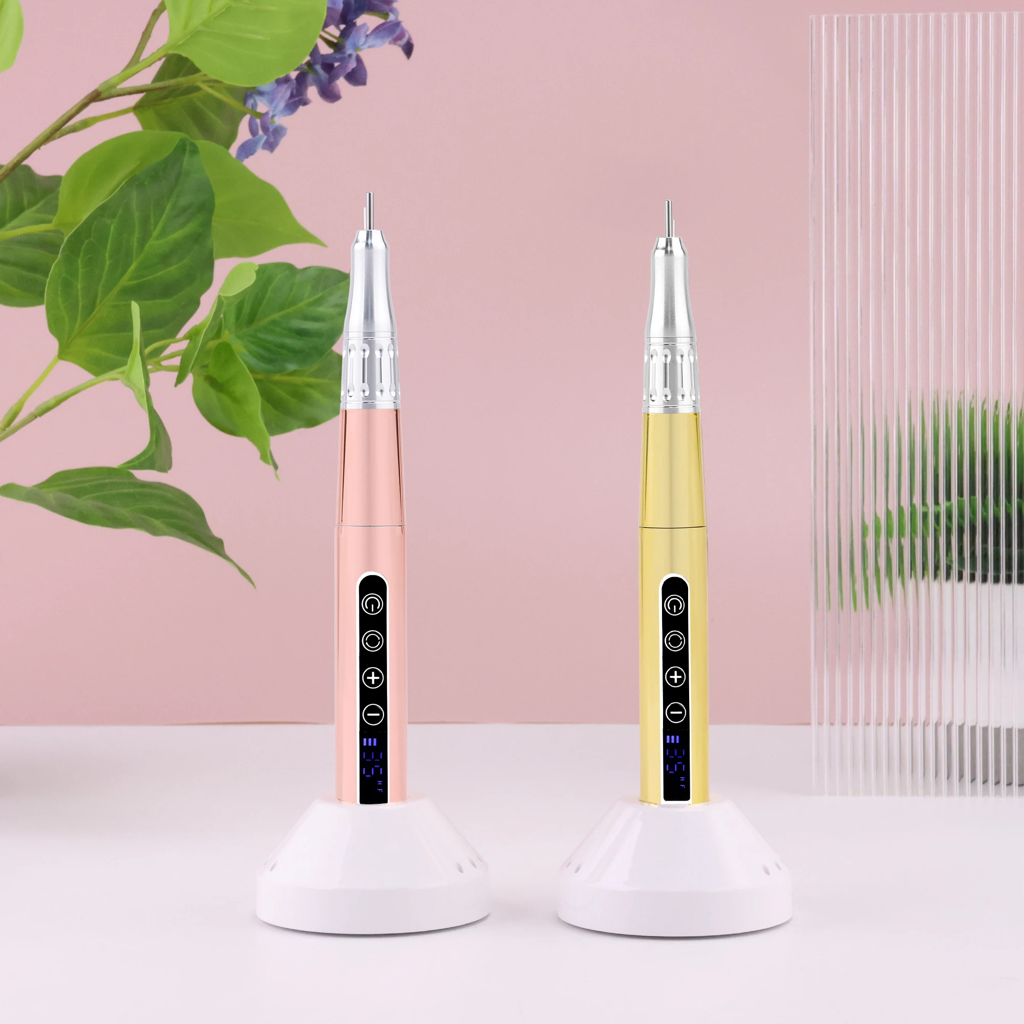 65w Portable Coreless Motor Cordless Nail Drill 35000RPM Electric Handle Pen Drill Pedicure Rechargeable Handpiece LCD Display 4
