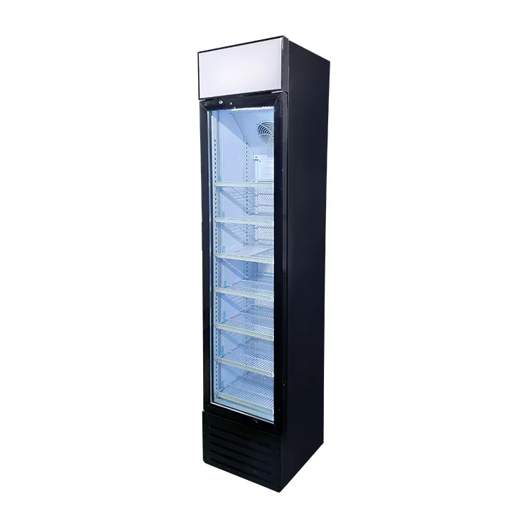 SC145B 145L Black Standard Slim Free Standing Vertical Upright Drinks Display Fridge