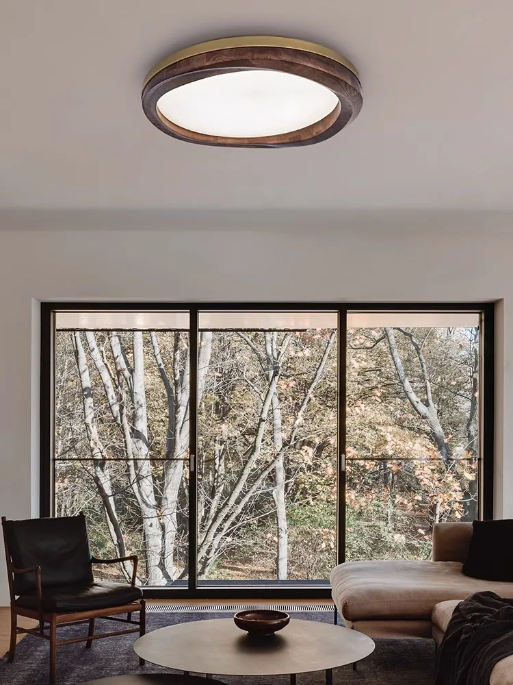 

2024 New Modern Solid Wood Ceiling Light Fixture Led Luxury Home Decor Minimalist Ceiling Lamp Wooden for Bedroom Living Room