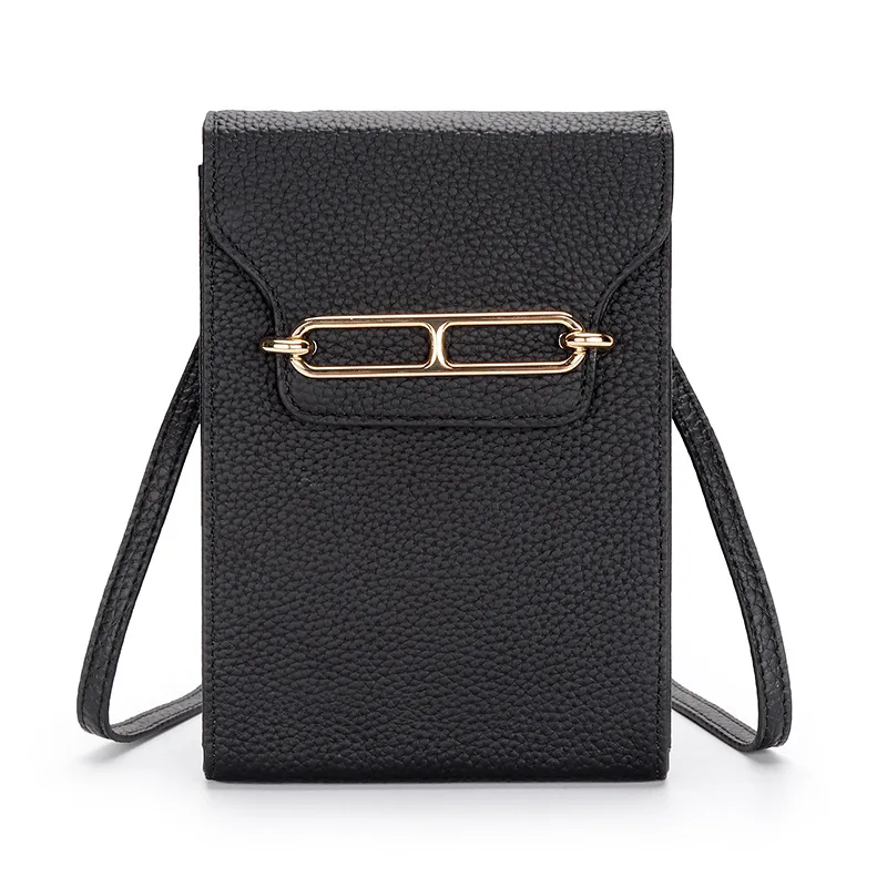 

Mobile phone bag women's leather skew bag new fashion pig nose bag Bao head layer cowhide vertical small bag