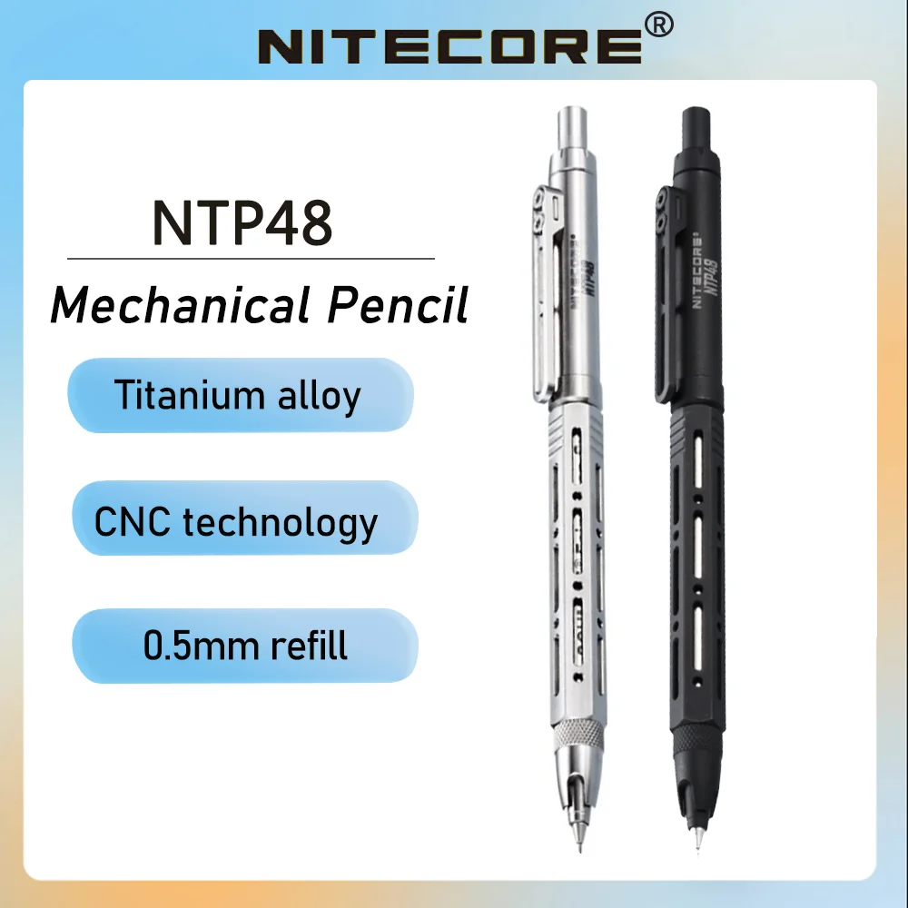NITECORE NTP48 Titanium Alloy 0.5mm Mechanical Pencil Defence Tactical