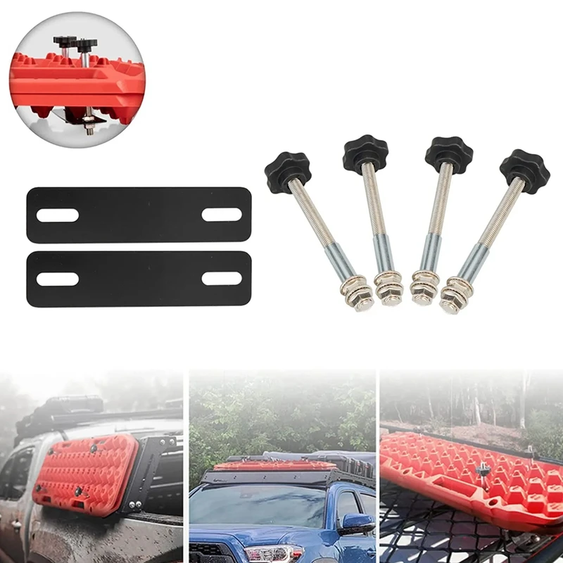 Universal Car Recovery Board Mounting Pins Base Plates Kits Easy-To-Install Escape Board Mount Safetys Traction