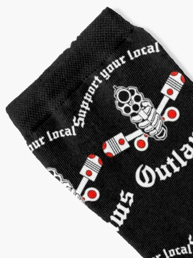 Outlaw mc Support Gift Halloween Day, Thanksgiving, Christmas Day Socks Men gift ankle socks Fun socks
