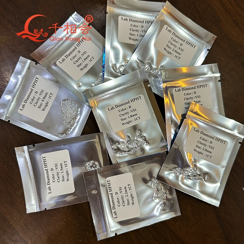 10pcs 0.9-3.0mm D-FG VS1/SI Round HPHT Lab-Grown Diamonds, White, Loose Stones. Bulk Melee Size. loose stone