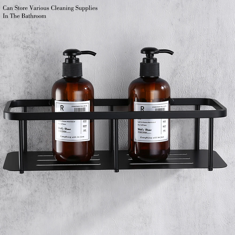 

Smesiteli New High Quality Blacll Mounted Shower Storage Rack Shelf Organiser Basket Bathroom Shelvesk SUS304 Stainless Steel Wa