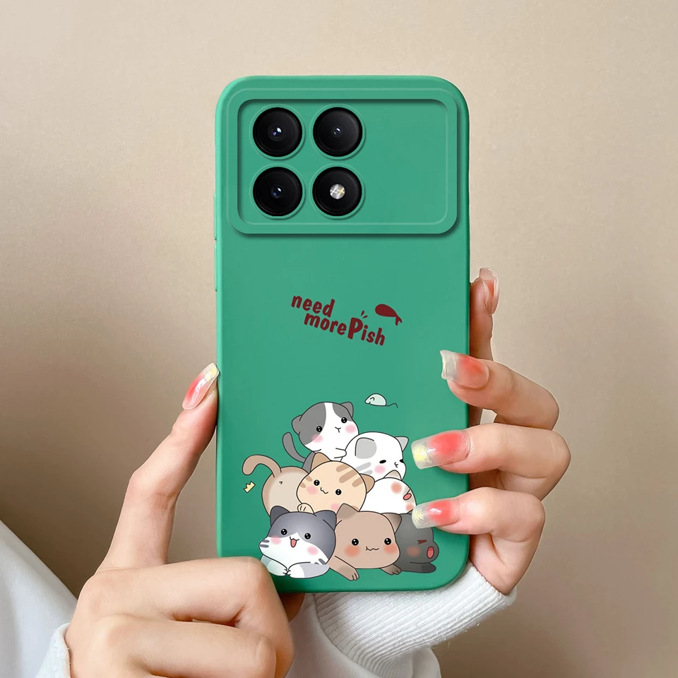 Lovely Cat Liquid Back Cover Case Coque