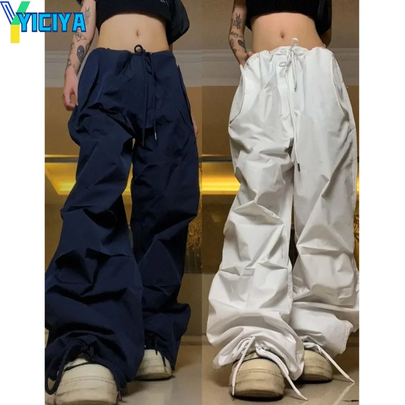 

YICIYA y2k Women Cargo Pants streetwear Full Length Straight pants 90s vintage clothes high street low waist baggy pants woman