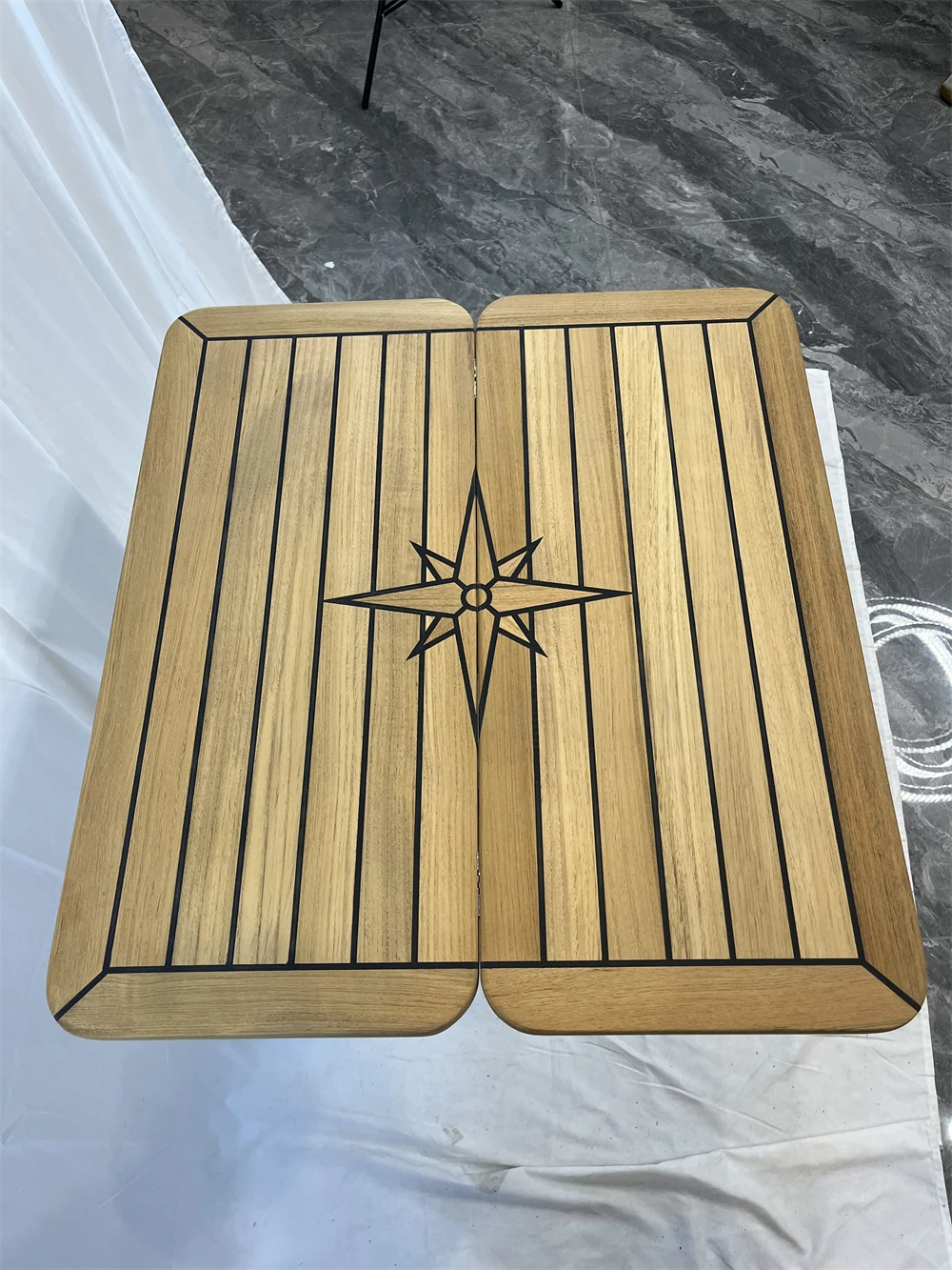 Piano Tavolo Pieghevole In Teak Per Barca E Camper – JW Classic Soft – Misure 680/340 X 500/750/1000 Mm