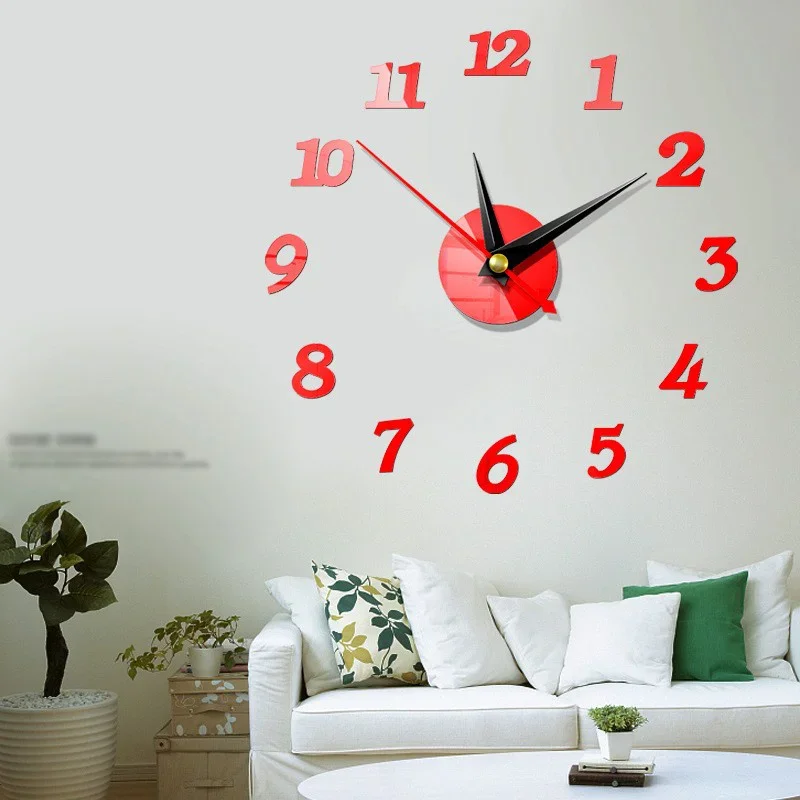 3D Wall Clock Mirror Wall Stickers Clocks Living Room Removable Art Decal DIY Sticker Home Decoration wall clock 3d wall clock