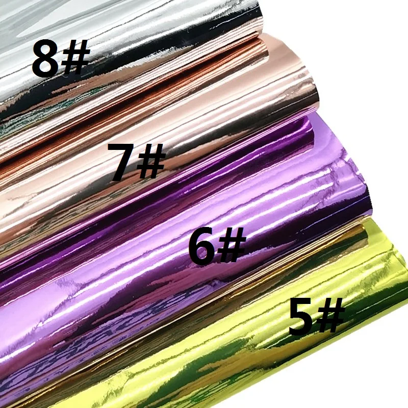 Description Picture 3 of itemMirror Synthetic Leather Patent Faux Leather Gold Silver Rose Gold Leather For Bags Shoes Bows DIY Craft Sheets Mini Rolls W004