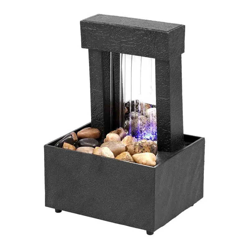 

Tabletop Fountain with Light USB Battery Operated Water Fountain Feng Shui Zen Meditation Fountain home Offices Desktop decor