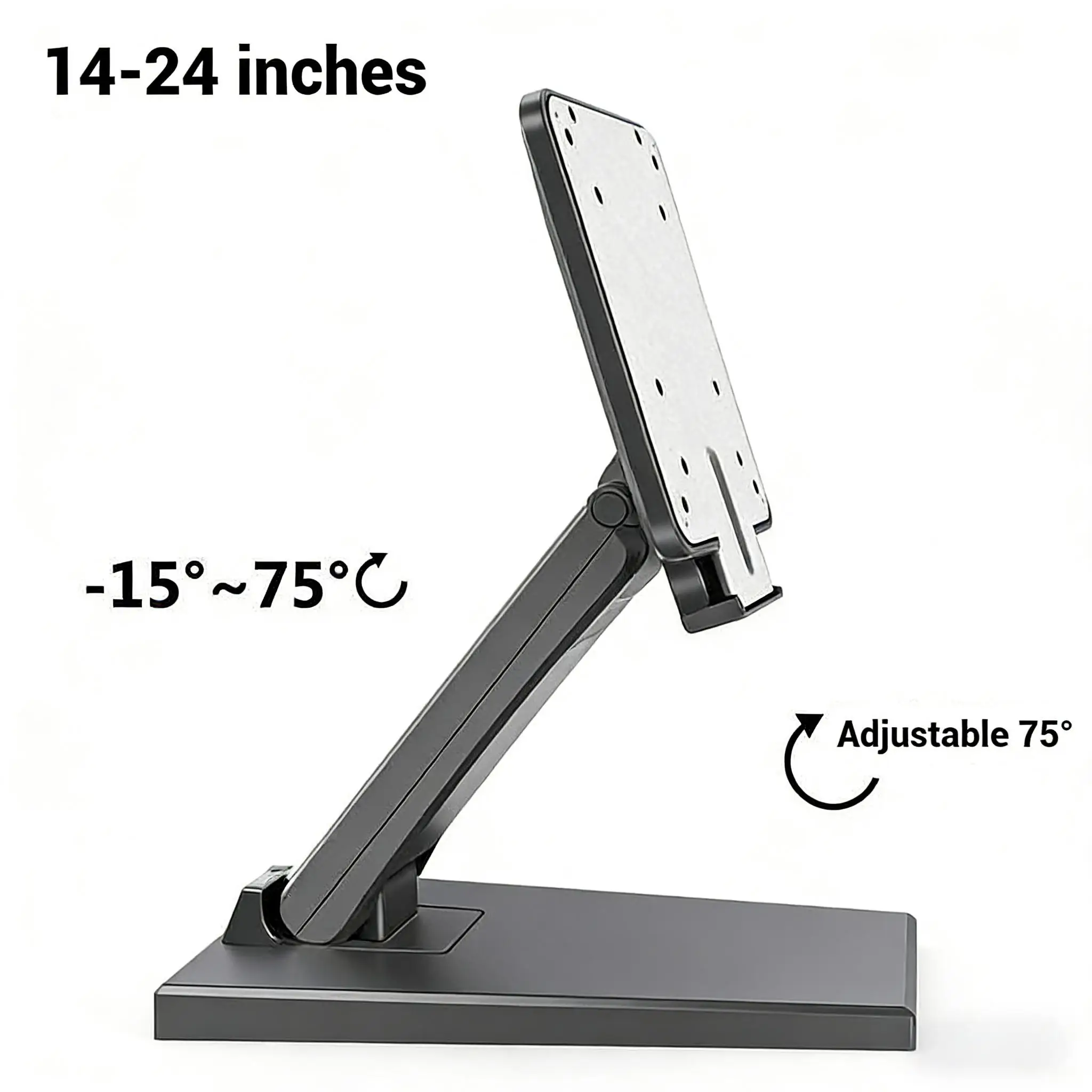 접이식 모니터 스탠드 14-24인치 조절 가능 VESA 75x75 100x100mm 데스크 마운트 컴퓨터용 안정적인 LCD 화면 홀더