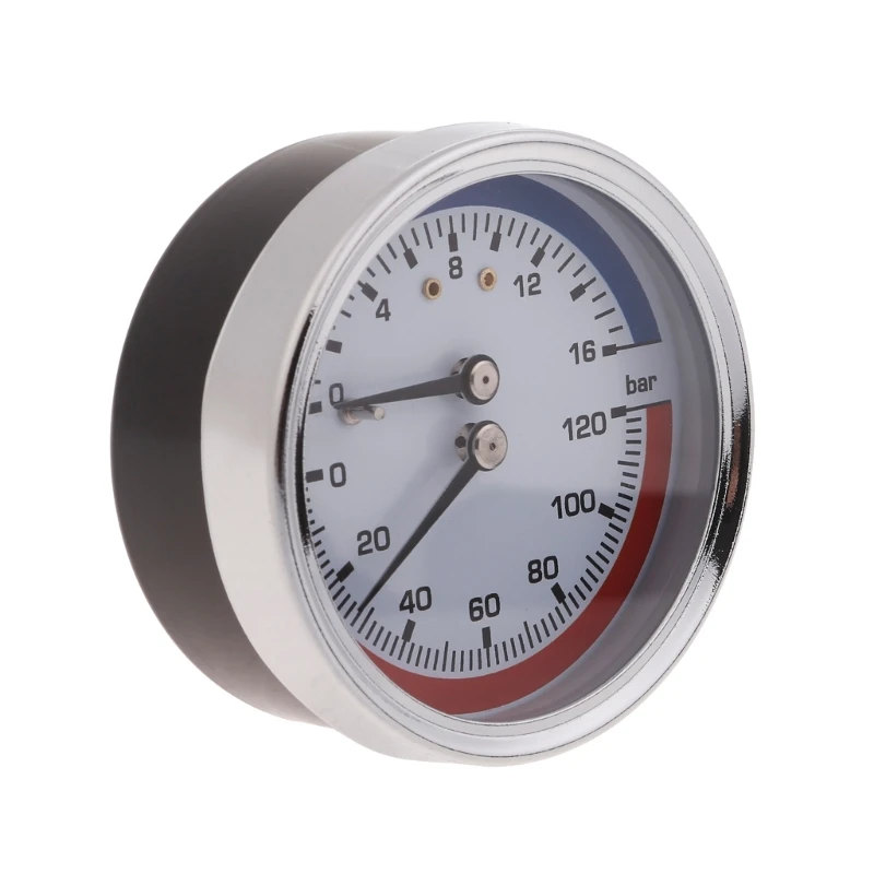 Thermo-manometer Kessel Temperatur & Manometer 0-120 ℃ 0-10 Bar Mearsuring  Palette Fitting-für Boden Heizung Drop Verschiffen - AliExpress