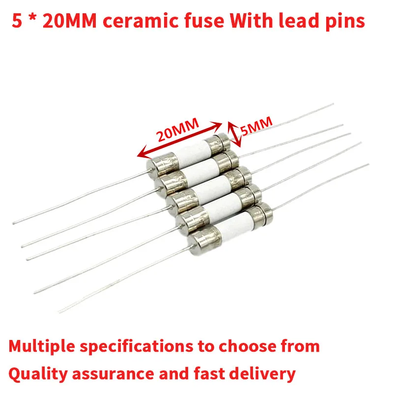 5X Fusibile rapido 5x20mm 250Vac 6,3A veloce in vetro fusibili cod