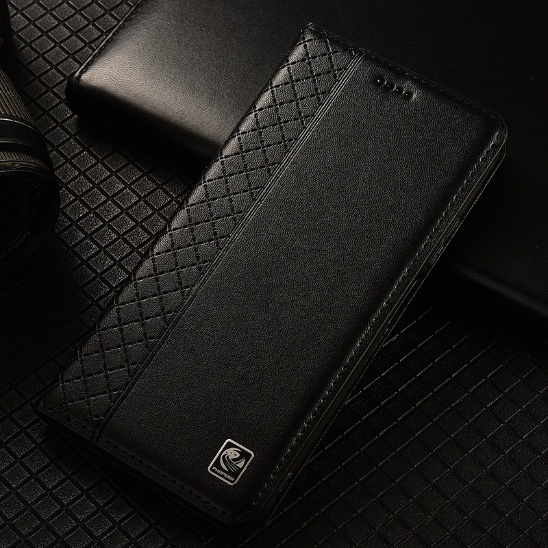 Premium Genuine Leather Wallet Case with Flip Magnet Slot