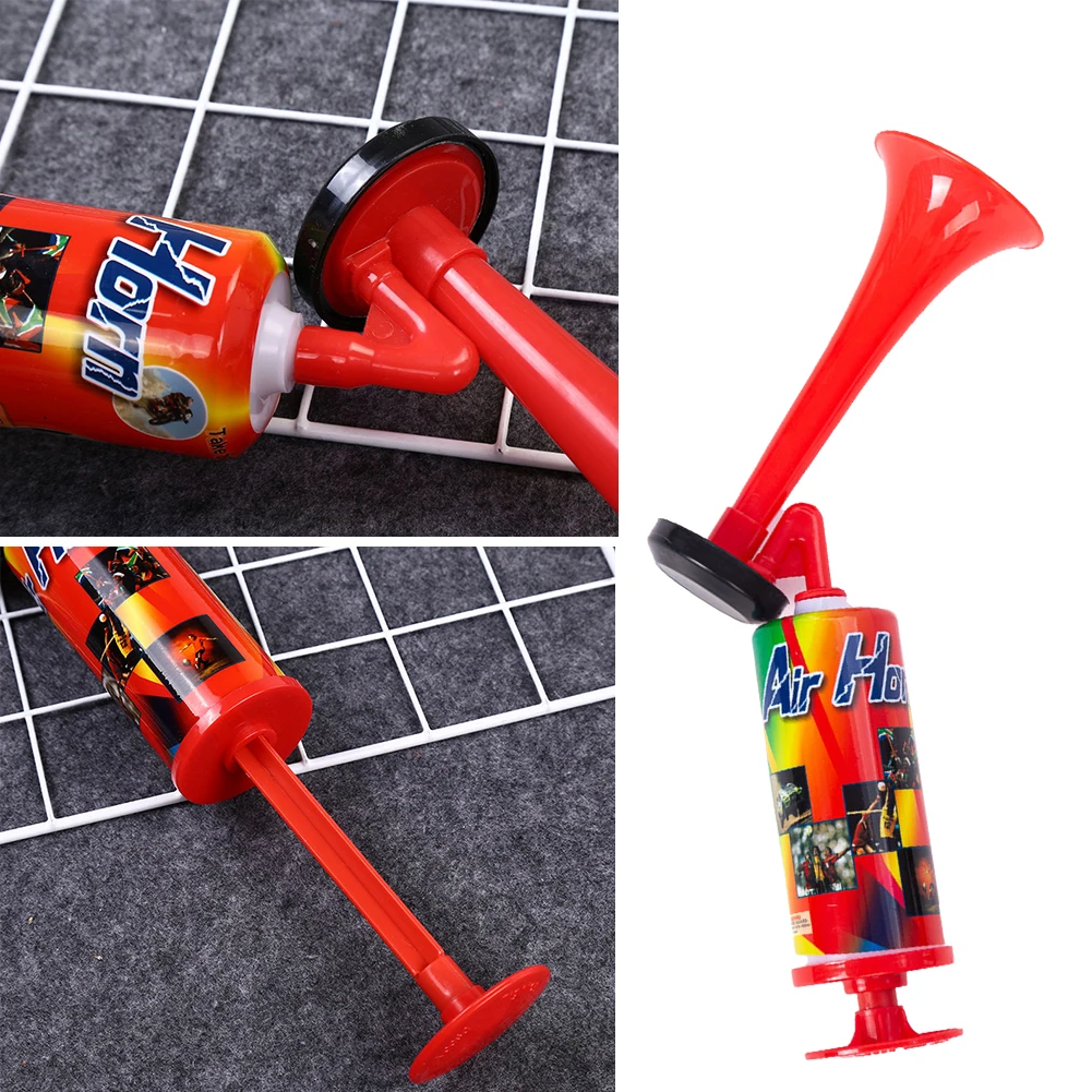 Plastic Horn Sports Competition Cheering Horn with Air Pump Red Handle Loud Sound Supporter Durable Sports Horn Football Match Kids Toy