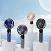 Portable Fan, 6 Speeds Personal Fan with Base, Digital Display, Lash Fan Makeup Fan Handheld/Neck/Desk Fan for Outdoor Indoor 3