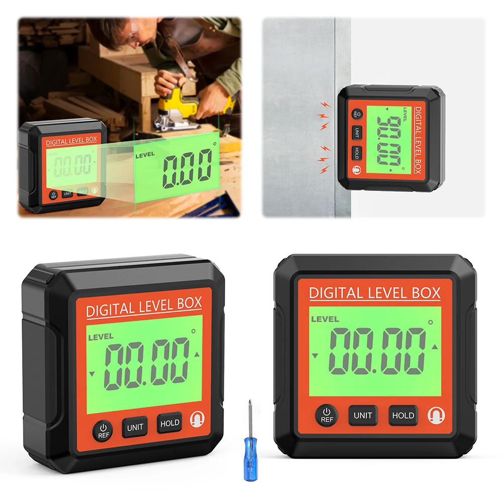 Digital Angle Protractor Inclinometer Magnetic Level Meter Angle Bevel Tester Gauge Cube Level Box Measuring Tools digital angle protractor level gauge