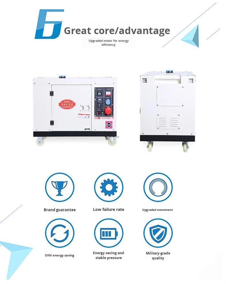 Top-Selling Super Silent Generator 5KW-18KVA 5.5KW-9KW 220V/380V ATS Option: Bul
