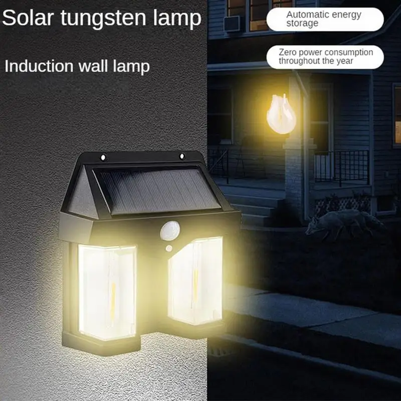 Solar Tungsten Wall Light Motion Sensor Lights For Garden Porch Outdoor Waterproof New Solar Tungsten Wall Lamp With 3 Modes