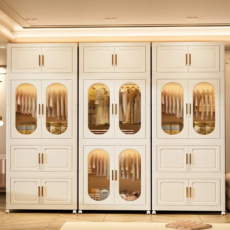 Foldable Wardrobe Storage Cabinet Home Kids Bedroom Closet Plastic Organizer Clothes Baby Storage Drawer Cabinet Furnitur Design