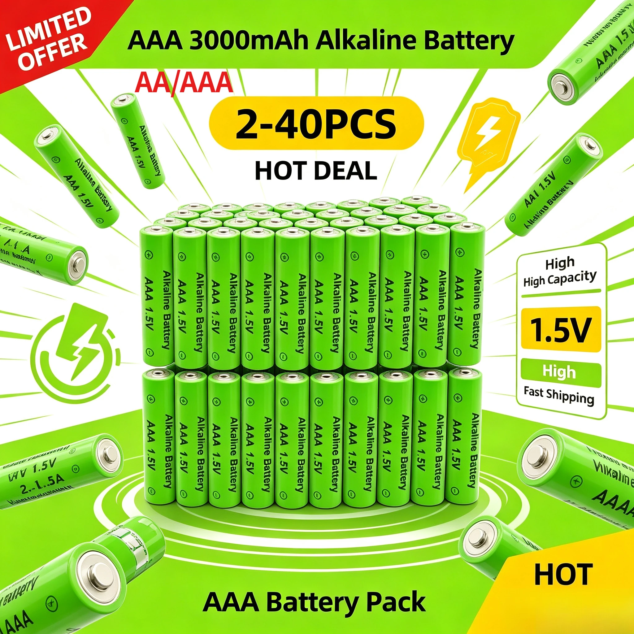 1.5V AA AAA 3800mAh 3000mAh Batteries 4-20Pcs 2A 3A Rechargeable Alkaline Battery for Mouse Remote Computer Clocks Electronics 1