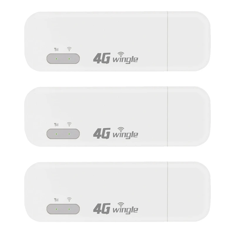 

3X 4G Wifi Router USB Modem Mobile Wifi 150M USB Wifi Dongle For Wireless Hotspot With SIM Card Slot (White)