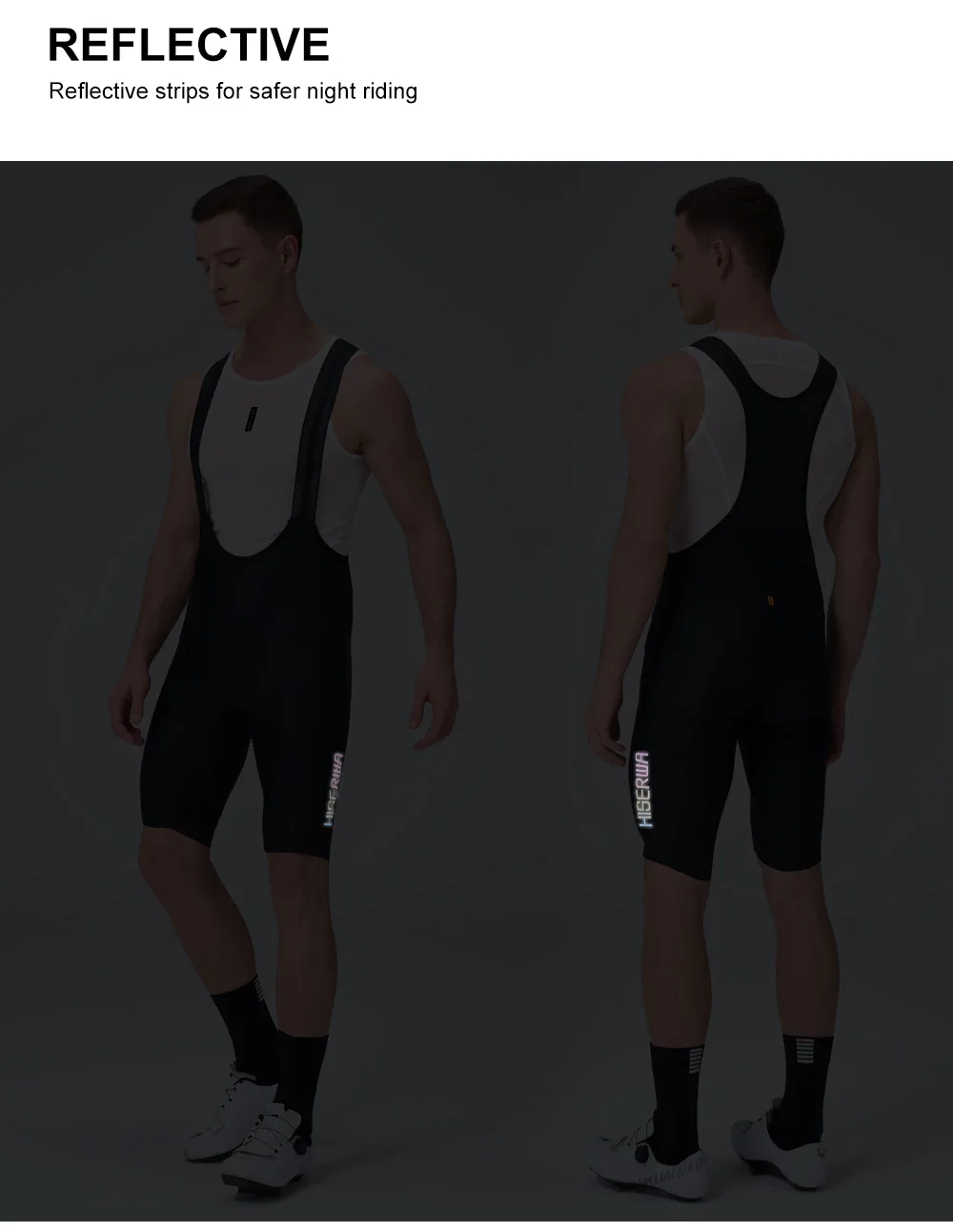 HISERWA Herren Radsport-Trägerhose Pro Team 7H Italy mit Elastic Interface Polsterung, MTB Fahrrad-Trägerhose, Rennrad-Hose – Detail 6