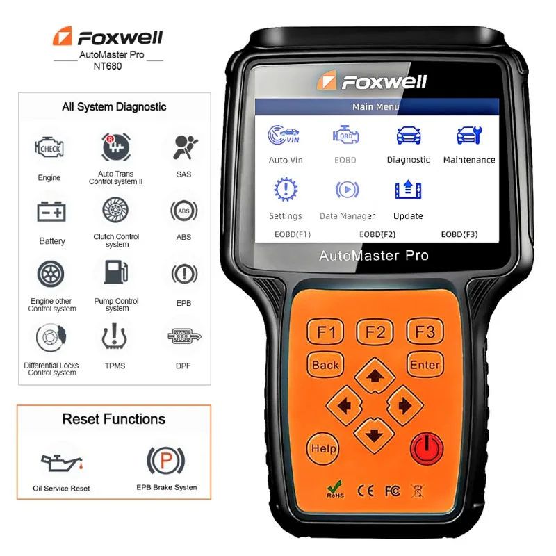 

Foxwell NT680 Pro Auto Diagnostic tool with Special Functions Updated Version of NT644 Pro