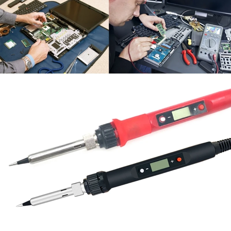 Electric Soldering Iron 80w Adjustable Temperature LCD Welding Heater Soldering Drop Shipping