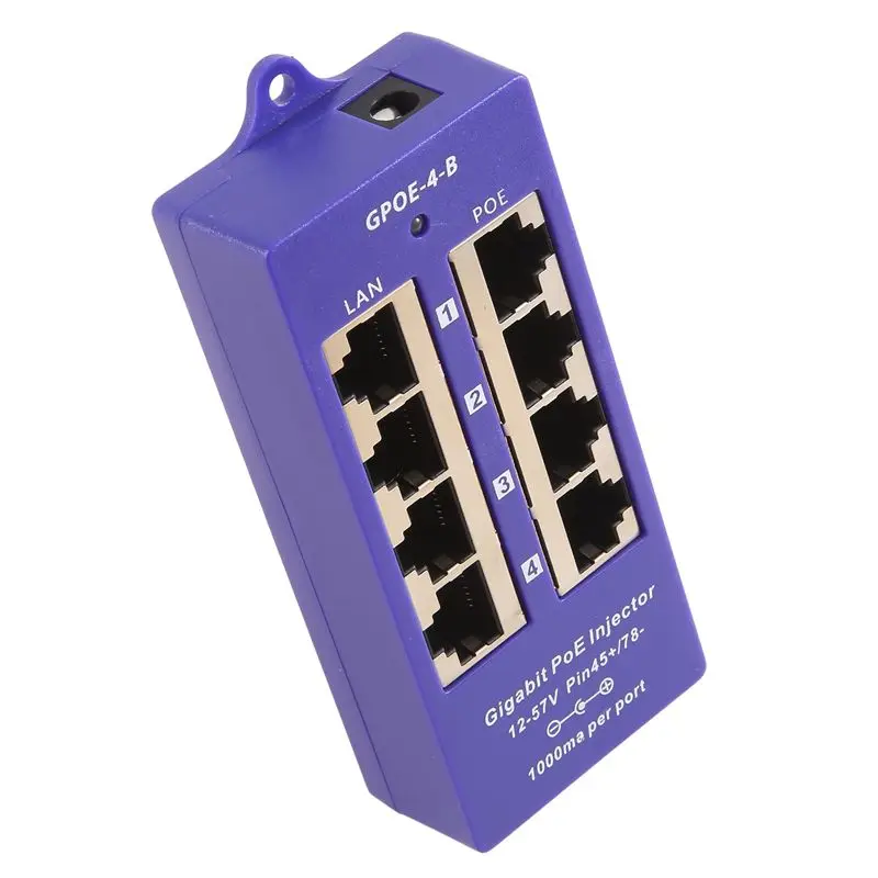 핫세일 48V 또는 24V 기가비트 패시브 PoE 인젝터 4포트 1000Mbps PoE 모듈 (보안 IP 카메라, 와이파이 액세스 포인트, UBNT, Easy용)
