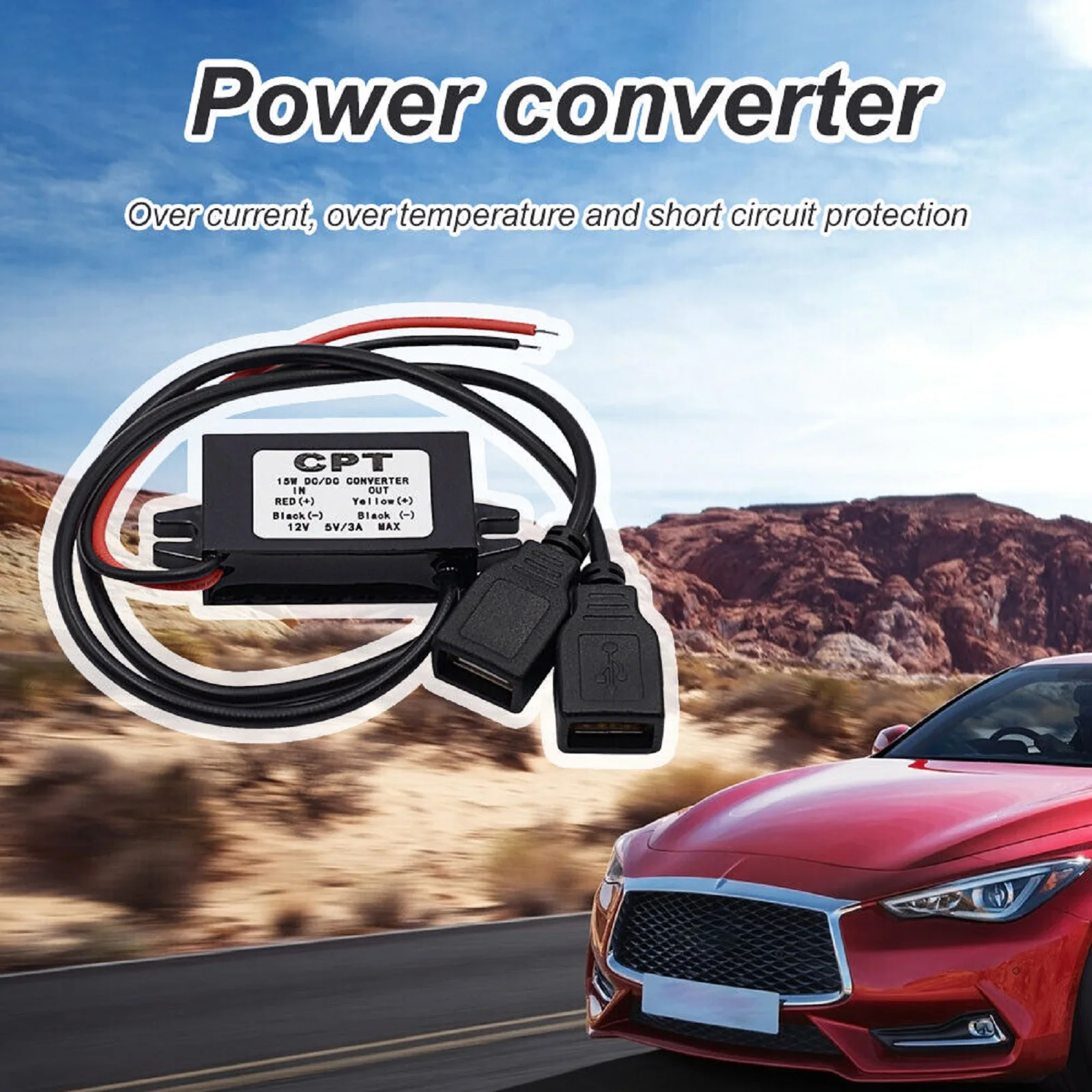 

12V to 5V 3A 15W DC-DC Step Down Buck Converter Power Supply Module For Car Dual USB Charger Adapter Converter Auto Accessories