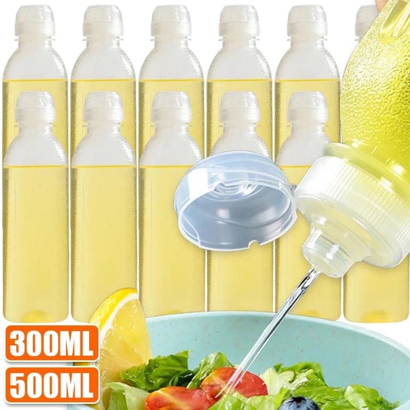 6/1PCS Kitchen Oil Bottle Seasoning Plastic Squeeze Bottle Dispenser Ketchup BBQ Sauces Olive Oil Container Cooking Gadgets oil dispenser,plastic oil bottle