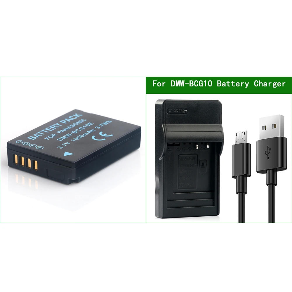 Batterie Rechargeable Compatible Panasonic DMW-BCG10E - Pour Lumix ZS, TZ, ZX Et Leica V-Lux (1600mAh, 3.6V)