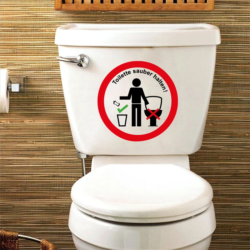 M28 Warning Slogan Toilet Stickers Cartoon Child Urination