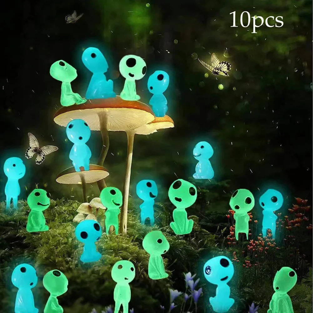 Luminous Tree Elf Micro Landscape Figure Ornament Outdoor Glowing Miniature Statue Potted Mini Garden Accessories 10/20Pcs elf toy accessories