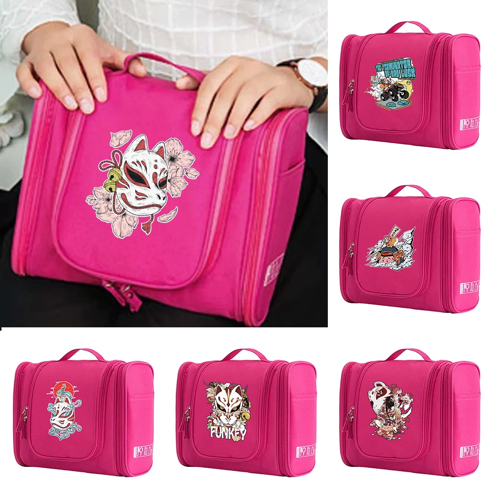 Hand Bag Cosmetic Bag Make Up Case MakeUp Bags Zipper Waterproof Wash Pouch Women Hook Up Travel Toiletry Organizer Mask Print pvc cosmetic bag transparent women s makeup bags zipper organizer travel bath wash make up small pouch toiletry bags for girls