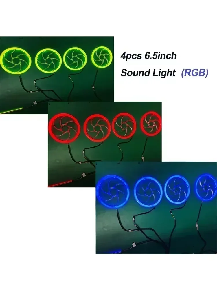 4pcs 6.5 אינץ 'הוביל רכב קול רמקולים rgb סימפוניה 64 צבע סביבה אור פנים קישוט תאורה