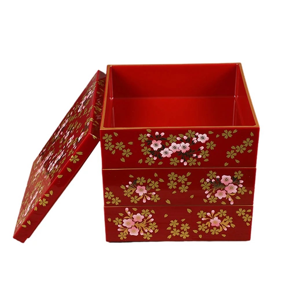 

Japanese Sushi Box Case Decor Medium Container Style Plastic Multi-layer Portable