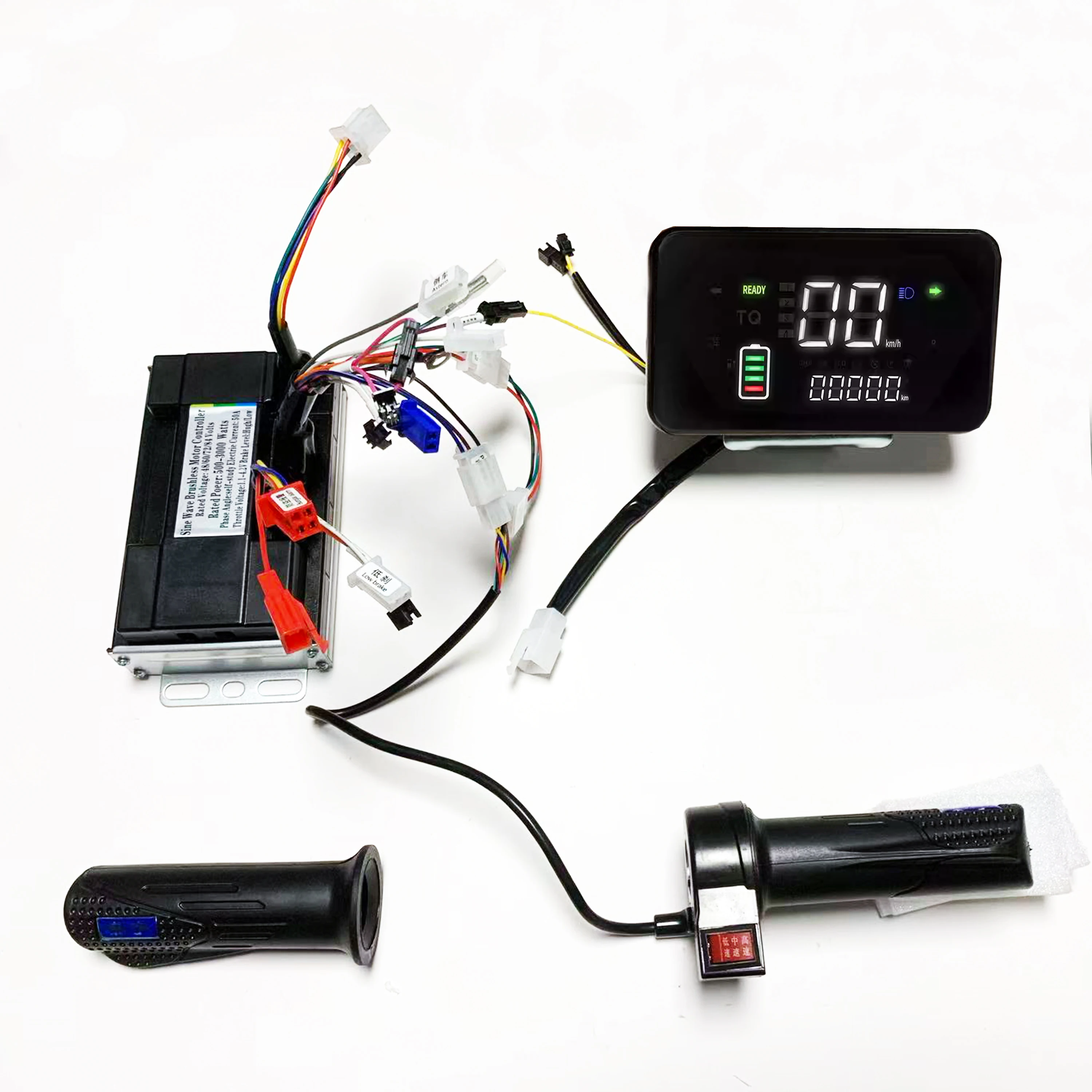 Sine wave 50A 3000W brushless motor controller + 3-speed adjustable throttle + L